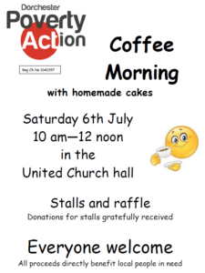 Dorchester Poverty Action Coffee Morning Dorchester Poverty Action Coffee Morning